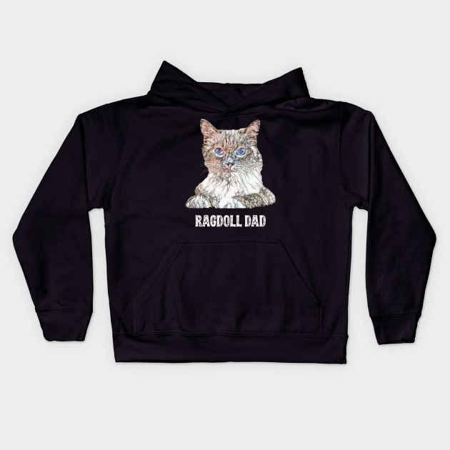 Ragdoll Dad Father's Day Gift Kids Hoodie by DoggyStyles